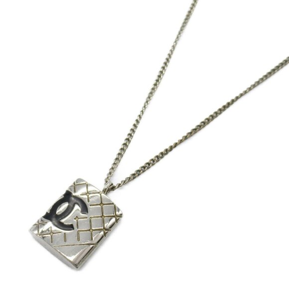 CHANEL CC Necklace Pendant SHW Metal Used Coco - Picture 1 of 7